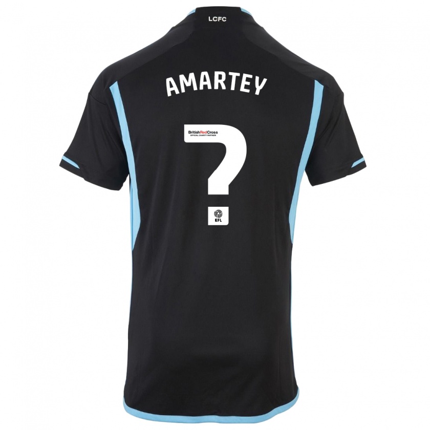 Kandiny Kinder Bobby Amartey #0 Schwarz Auswärtstrikot Trikot 2023/24 T-Shirt