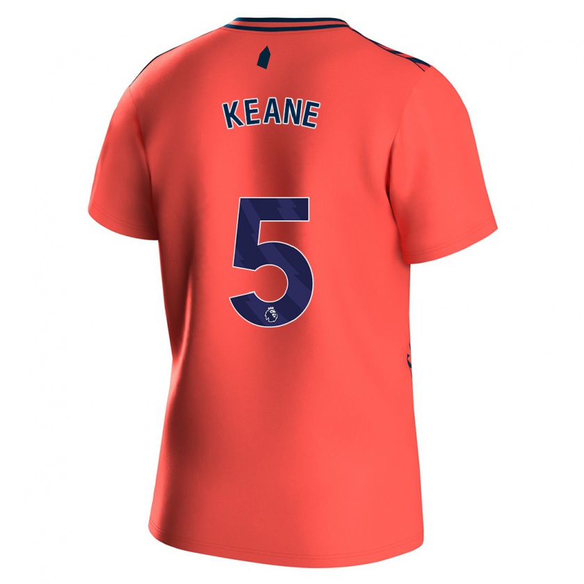 Kandiny Kinder Michael Keane #5 Koralle Auswärtstrikot Trikot 2023/24 T-Shirt