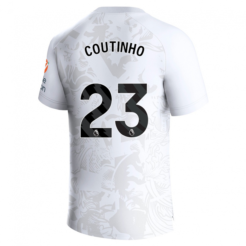 Kandiny Kinder Philippe Coutinho #23 Weiß Auswärtstrikot Trikot 2023/24 T-Shirt