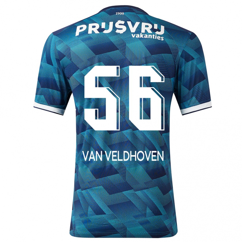 Kandiny Kinder Kars Van Veldhoven #56 Blau Auswärtstrikot Trikot 2023/24 T-Shirt