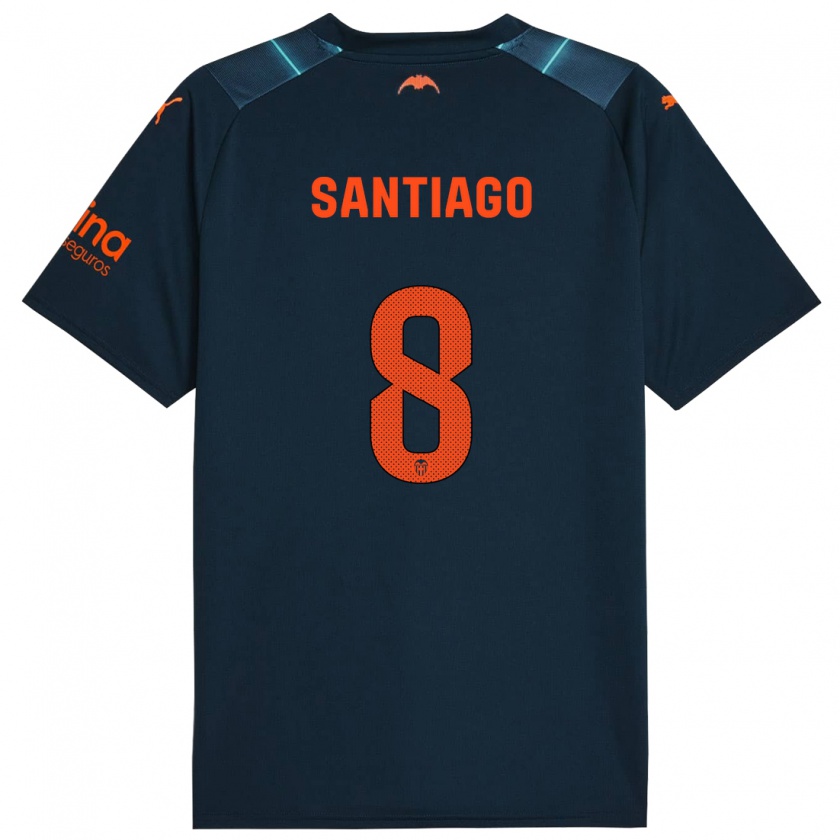 Kandiny Kinder Yellu Santiago #8 Marineblau Auswärtstrikot Trikot 2023/24 T-Shirt