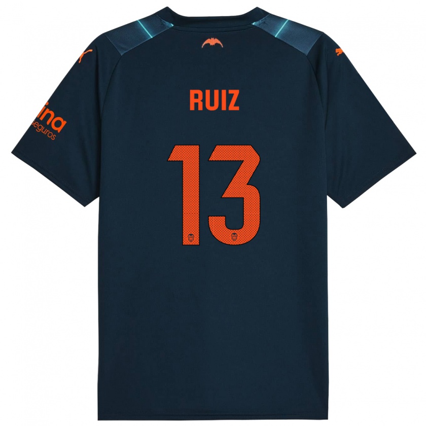 Kandiny Kinder Nil Ruiz #13 Marineblau Auswärtstrikot Trikot 2023/24 T-Shirt
