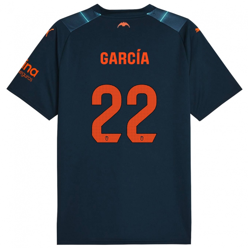 Kandiny Kinder Azael García #22 Marineblau Auswärtstrikot Trikot 2023/24 T-Shirt
