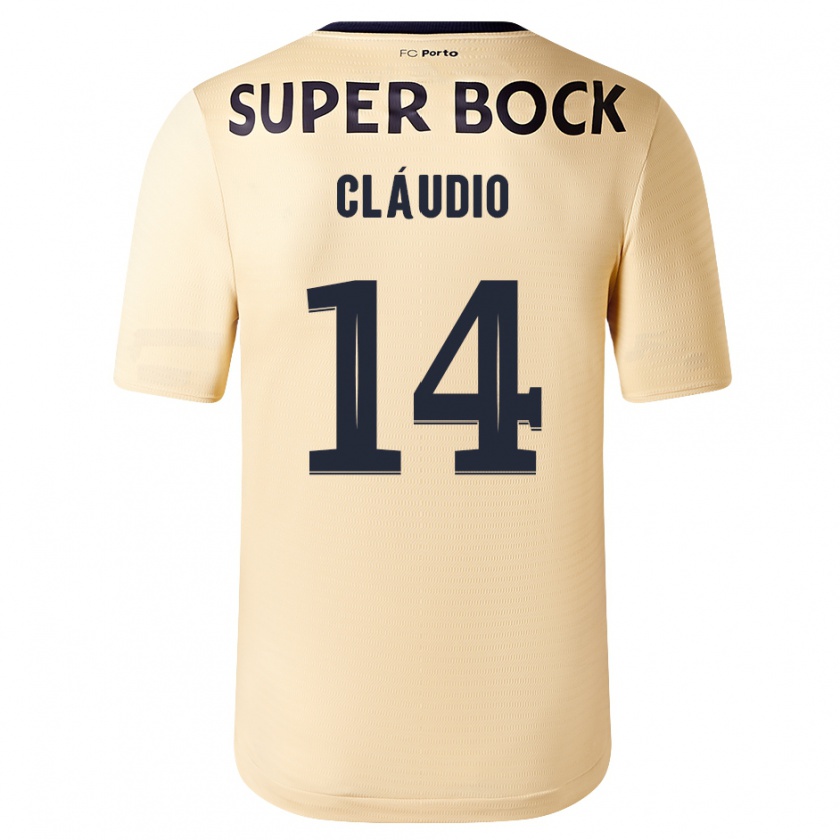 Kandiny Kinder Cláudio Ramos #14 Beige-Gold Auswärtstrikot Trikot 2023/24 T-Shirt