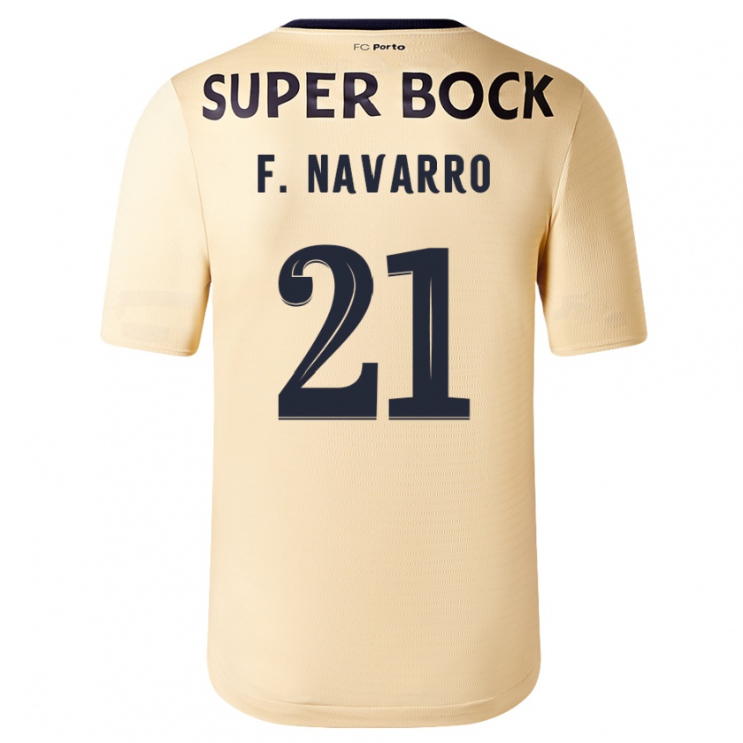 Kandiny Kinder Fran Navarro #21 Beige-Gold Auswärtstrikot Trikot 2023/24 T-Shirt