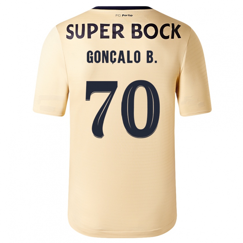 Kandiny Kinder Gonçalo Borges #70 Beige-Gold Auswärtstrikot Trikot 2023/24 T-Shirt