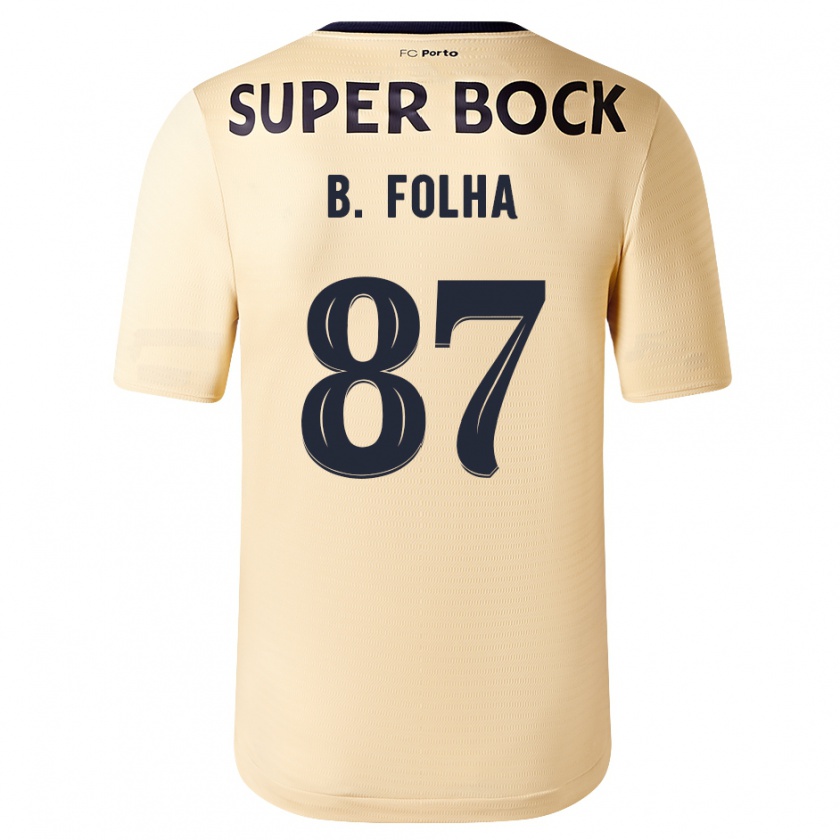 Kandiny Kinder Bernardo Folha #87 Beige-Gold Auswärtstrikot Trikot 2023/24 T-Shirt