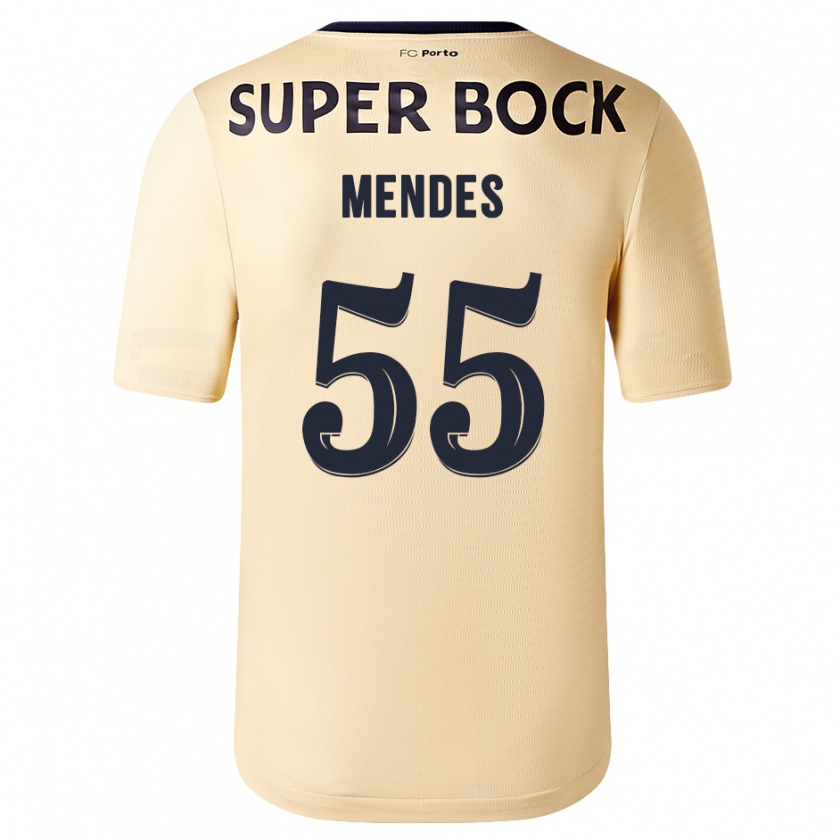 Kandiny Kinder João Mendes #55 Beige-Gold Auswärtstrikot Trikot 2023/24 T-Shirt