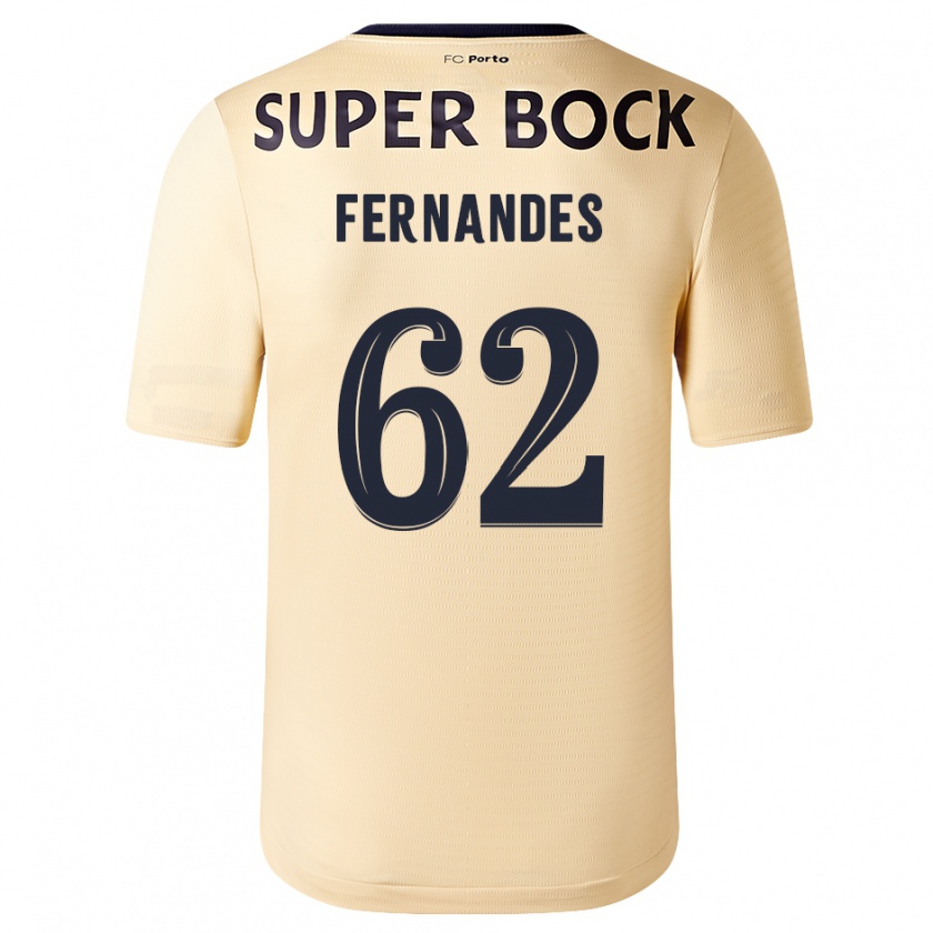 Kandiny Kinder Rodrigo Fernandes #62 Beige-Gold Auswärtstrikot Trikot 2023/24 T-Shirt