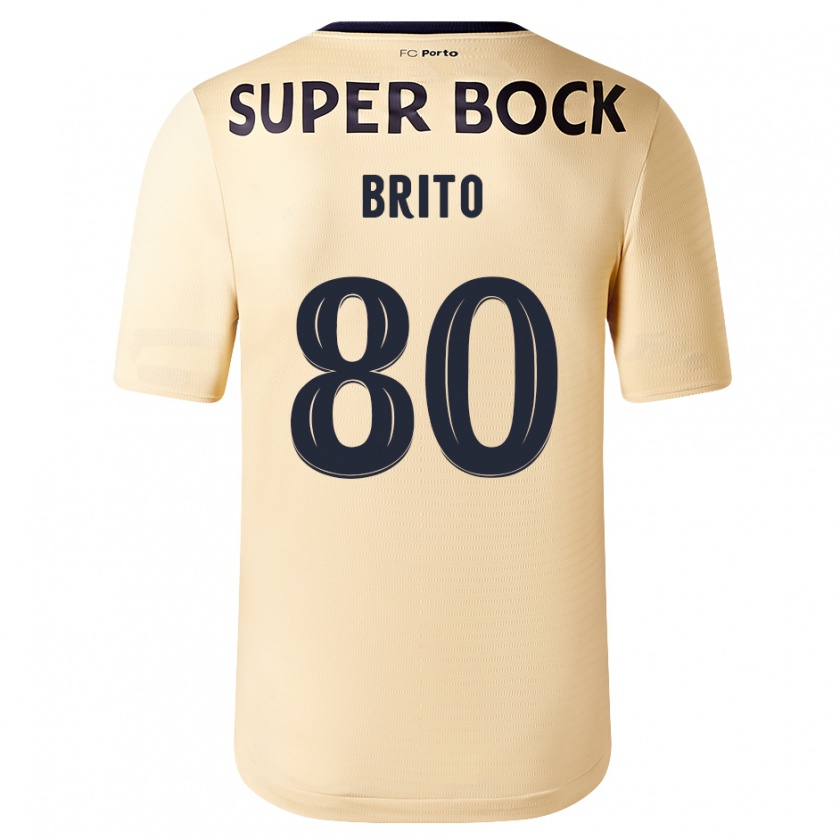 Kandiny Kinder Luan Brito #80 Beige-Gold Auswärtstrikot Trikot 2023/24 T-Shirt