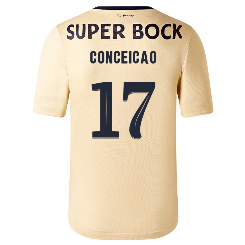 Kandiny Kinder Rodrigo Conceicao #17 Beige-Gold Auswärtstrikot Trikot 2023/24 T-Shirt
