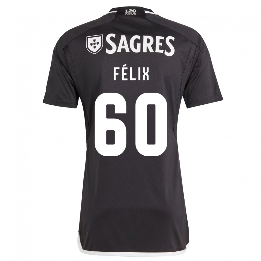 Kandiny Kinder Nuno Félix #60 Schwarz Auswärtstrikot Trikot 2023/24 T-Shirt