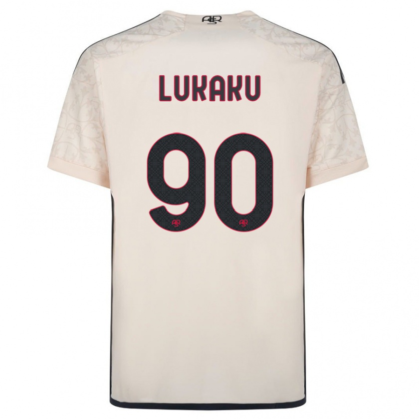 Kandiny Kinder Romelu Lukaku #90 Cremefarben Auswärtstrikot Trikot 2023/24 T-Shirt