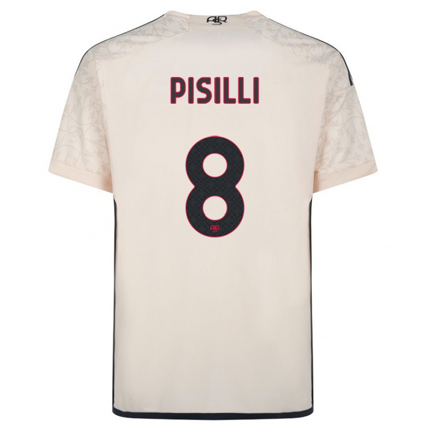 Kandiny Kinder Niccolò Pisilli #8 Cremefarben Auswärtstrikot Trikot 2023/24 T-Shirt