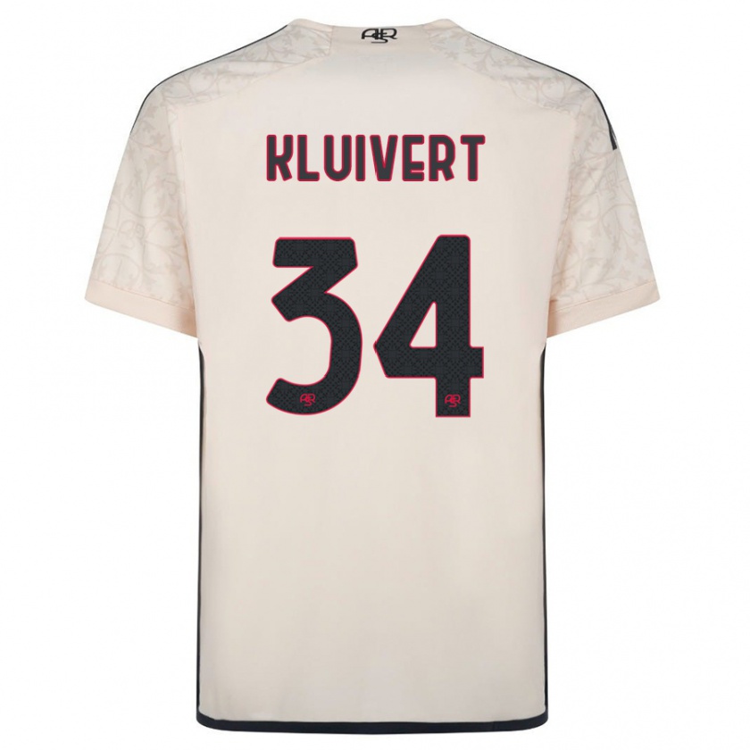 Kandiny Kinder Justin Kluivert #34 Cremefarben Auswärtstrikot Trikot 2023/24 T-Shirt