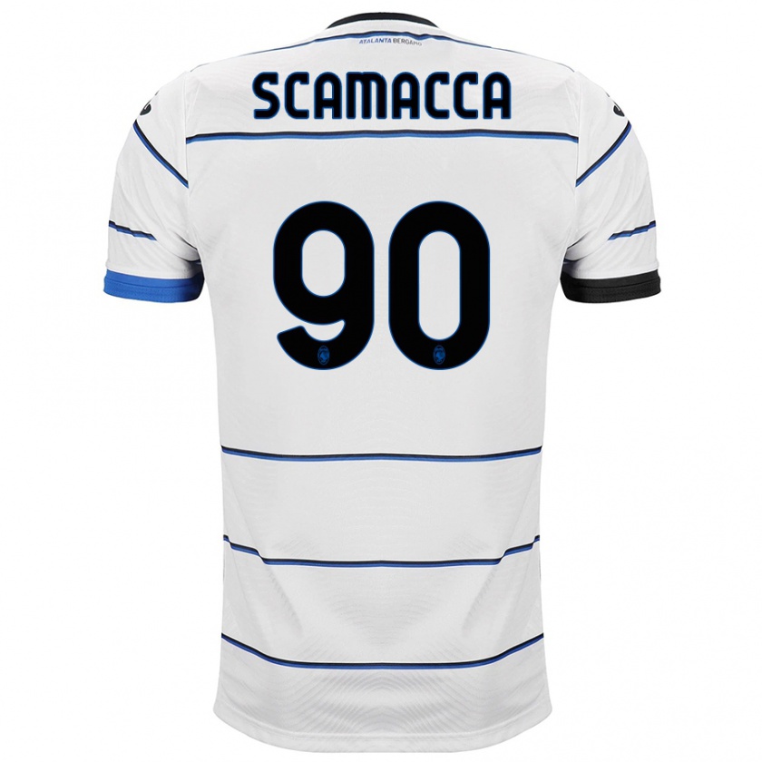 Kandiny Kinder Gianluca Scamacca #90 Weiß Auswärtstrikot Trikot 2023/24 T-Shirt