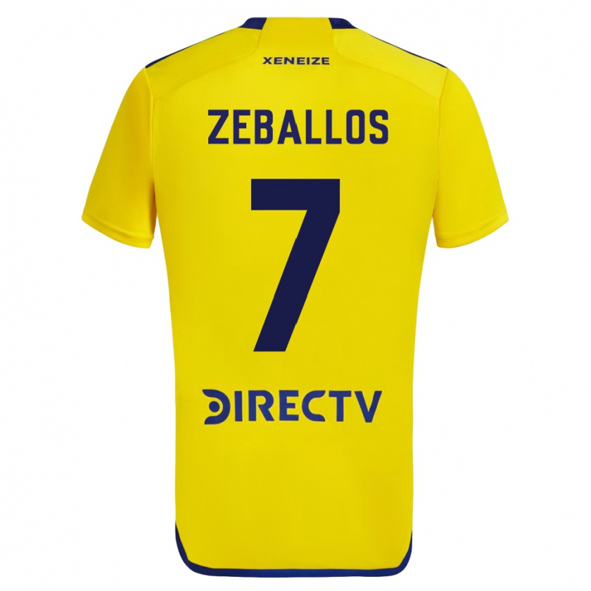 Kandiny Kinder Exequiel Zeballos #7 Gelb Auswärtstrikot Trikot 2023/24 T-Shirt