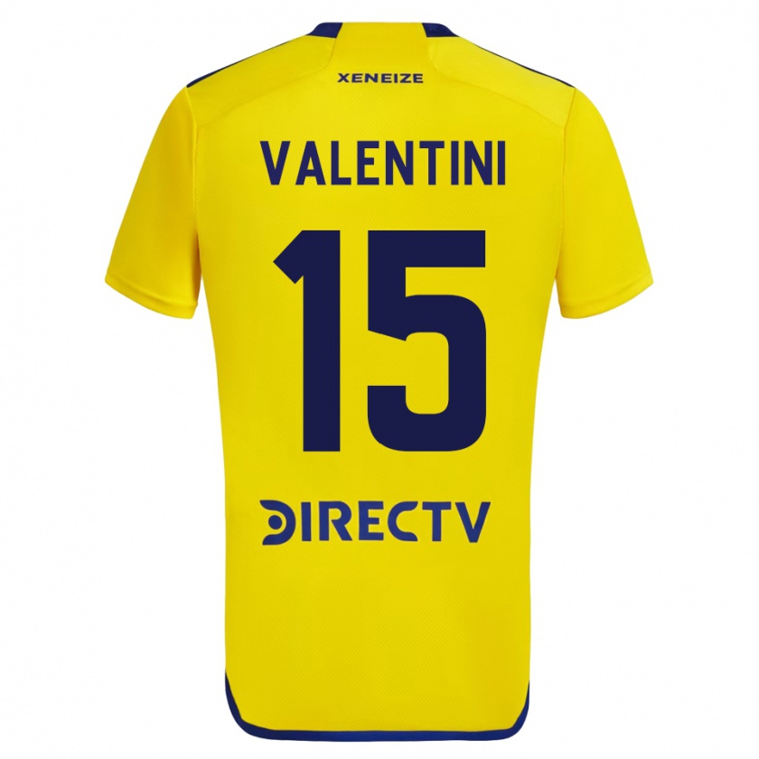 Kandiny Kinder Nicolás Valentini #15 Gelb Auswärtstrikot Trikot 2023/24 T-Shirt
