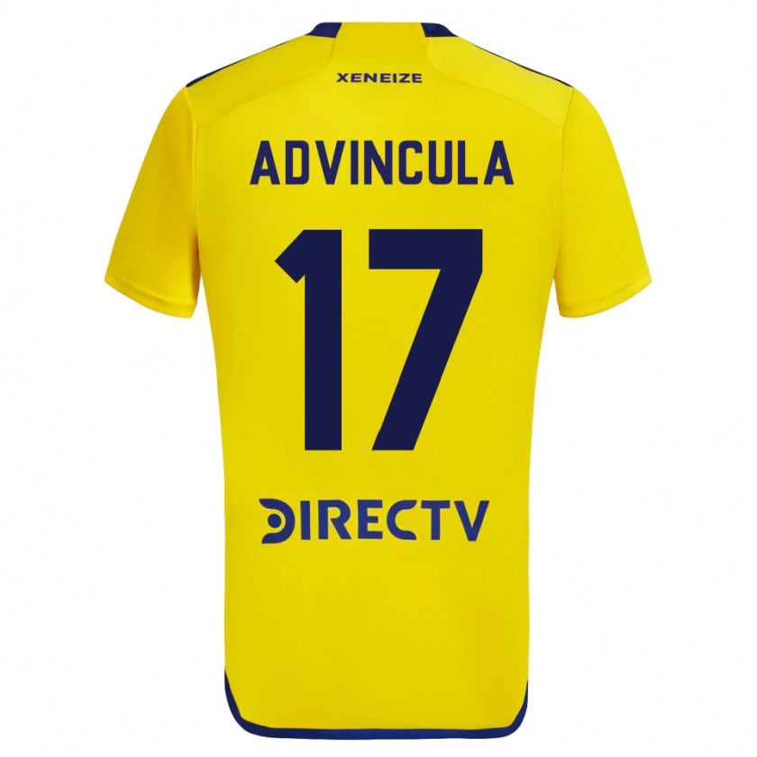 Kandiny Kinder Luis Advíncula #17 Gelb Auswärtstrikot Trikot 2023/24 T-Shirt
