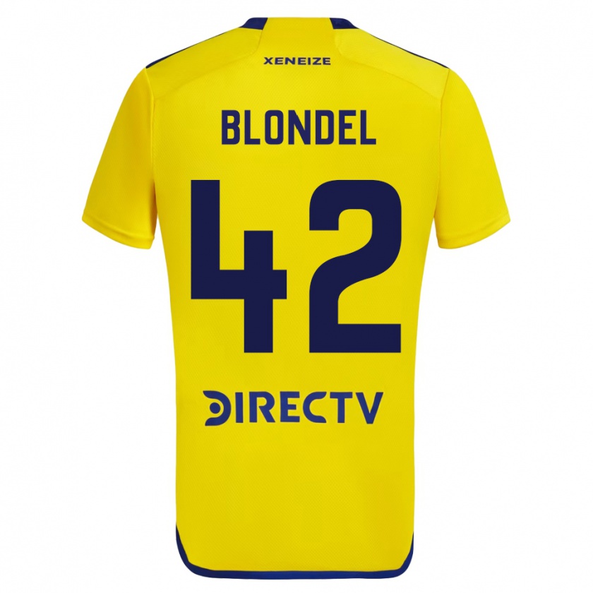 Kandiny Kinder Lucas Blondel #42 Gelb Auswärtstrikot Trikot 2023/24 T-Shirt