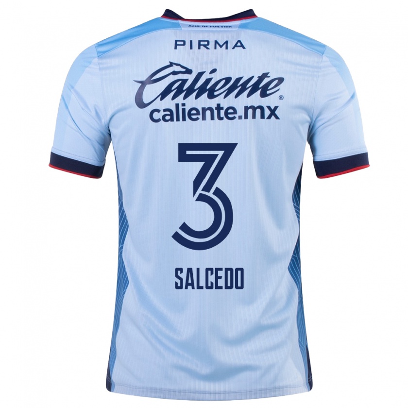 Kandiny Kinder Carlos Salcedo #3 Himmelblau Auswärtstrikot Trikot 2023/24 T-Shirt
