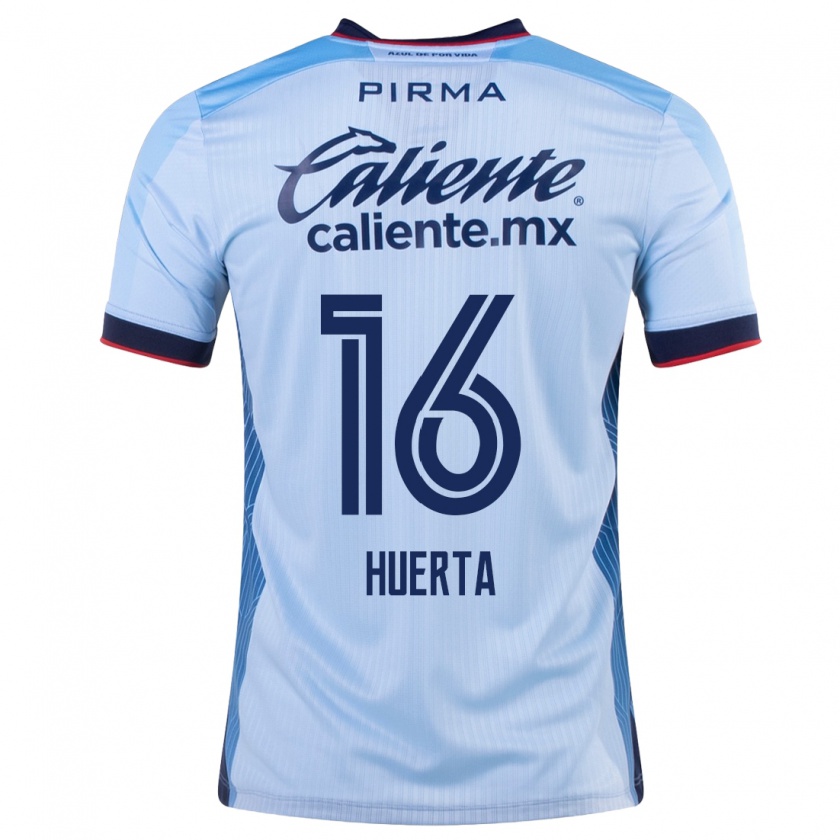 Kandiny Kinder Ana Gabriela Huerta #16 Himmelblau Auswärtstrikot Trikot 2023/24 T-Shirt