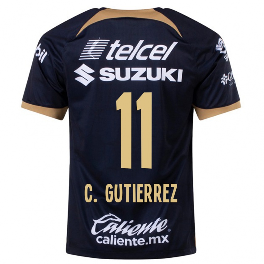 Kandiny Kinder Carlos Gutiérrez #11 Dunkelblau Auswärtstrikot Trikot 2023/24 T-Shirt