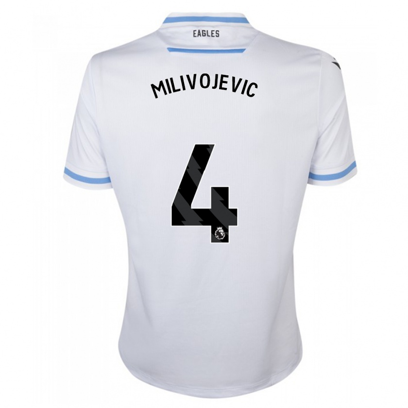 Kandiny Herren Luka Milivojevic #4 Weiß Auswärtstrikot Trikot 2023/24 T-Shirt
