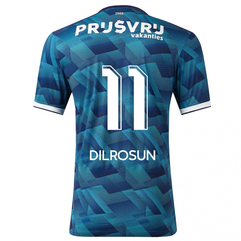 Kandiny Herren Javairô Dilrosun #11 Blau Auswärtstrikot Trikot 2023/24 T-Shirt