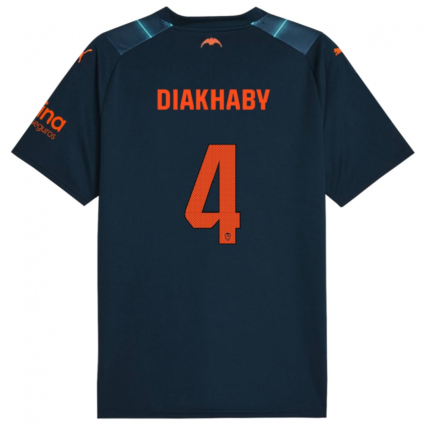Kandiny Herren Mouctar Diakhaby #4 Marineblau Auswärtstrikot Trikot 2023/24 T-Shirt