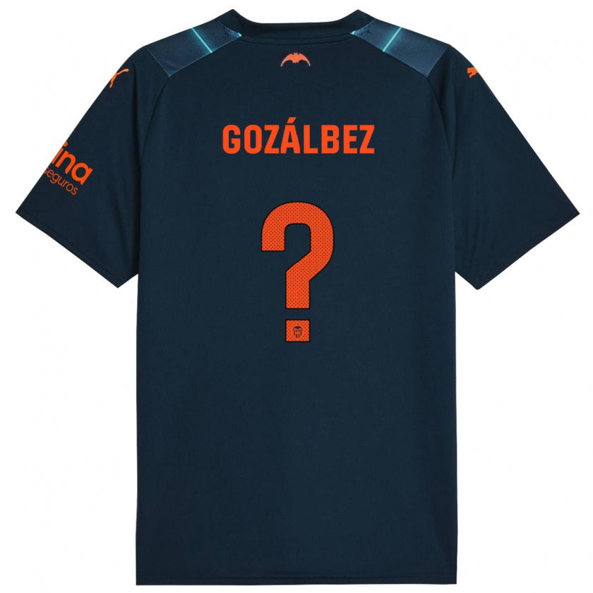 Kandiny Herren Pablo Gozálbez #0 Marineblau Auswärtstrikot Trikot 2023/24 T-Shirt