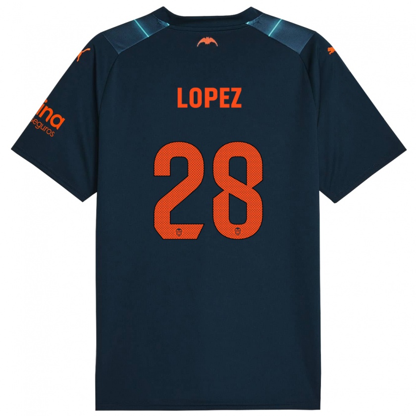 Kandiny Herren Saray Lopez #28 Marineblau Auswärtstrikot Trikot 2023/24 T-Shirt