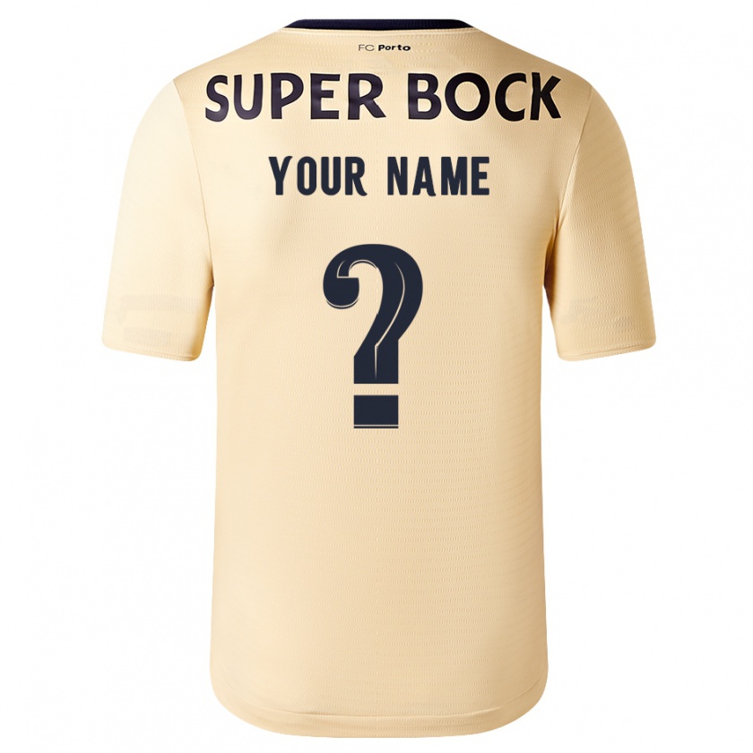 Kandiny Herren Ihren Namen #0 Beige-Gold Auswärtstrikot Trikot 2023/24 T-Shirt