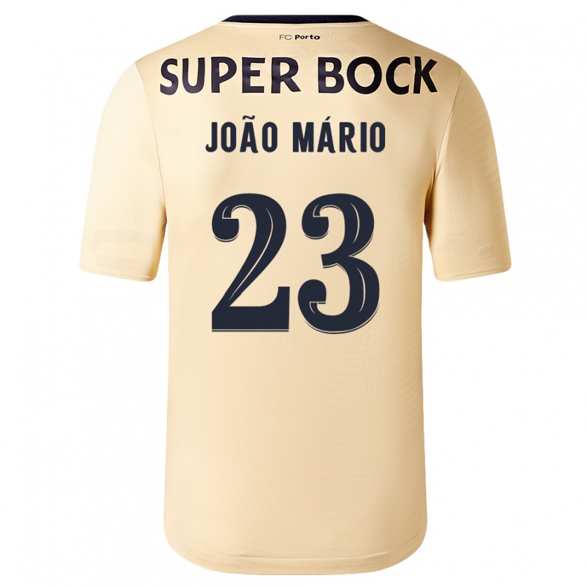 Kandiny Herren João Mário #23 Beige-Gold Auswärtstrikot Trikot 2023/24 T-Shirt