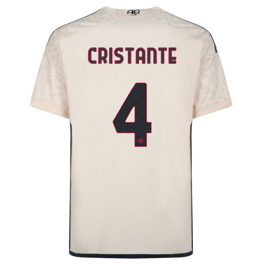Kandiny Herren Bryan Cristante #4 Cremefarben Auswärtstrikot Trikot 2023/24 T-Shirt