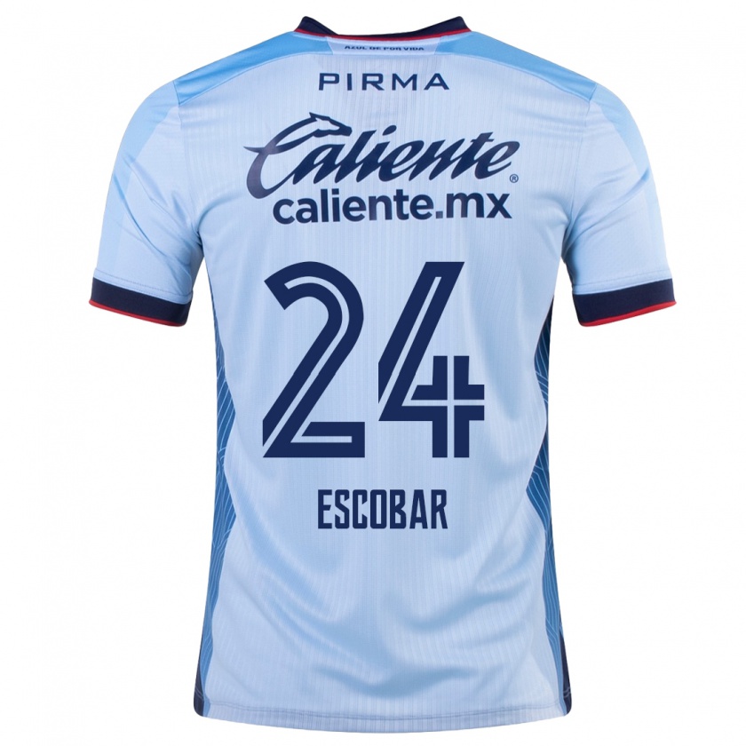 Kandiny Herren Juan Escobar #24 Himmelblau Auswärtstrikot Trikot 2023/24 T-Shirt