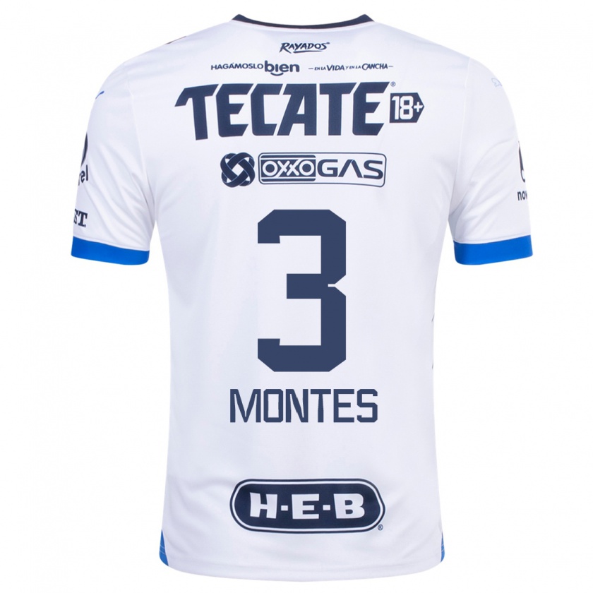 Kandiny Herren Cesar Montes #3 Weiß Auswärtstrikot Trikot 2023/24 T-Shirt