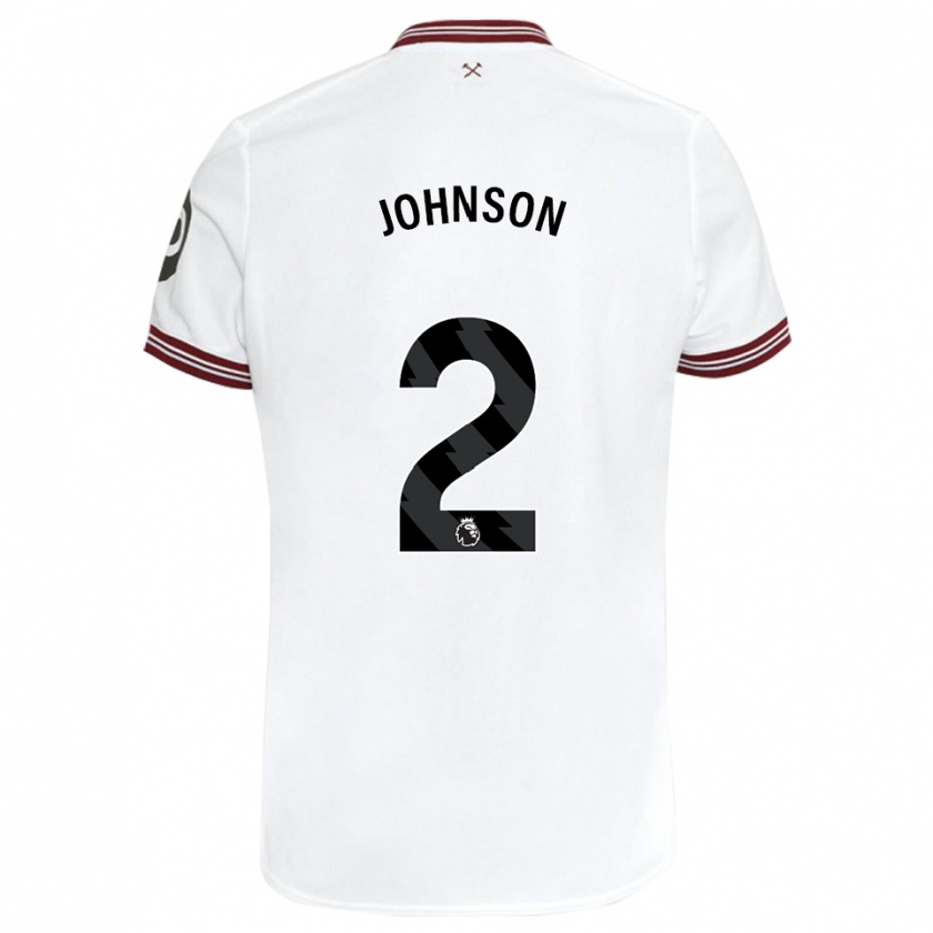 Kandiny Damen Ben Johnson #2 Weiß Auswärtstrikot Trikot 2023/24 T-Shirt