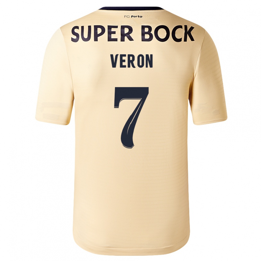 Kandiny Damen Gabriel Veron #7 Beige-Gold Auswärtstrikot Trikot 2023/24 T-Shirt