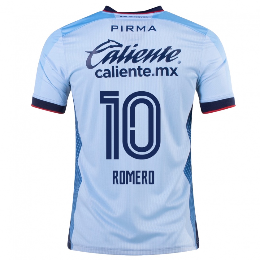 Kandiny Damen Angel Romero #10 Himmelblau Auswärtstrikot Trikot 2023/24 T-Shirt