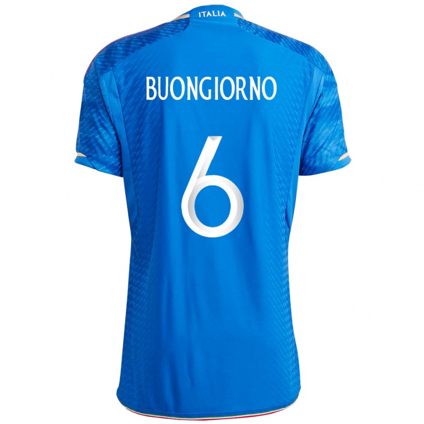 Kandiny Kinder Italienische Alessandro Buongiorno #6 Blau Heimtrikot Trikot 24-26 T-Shirt