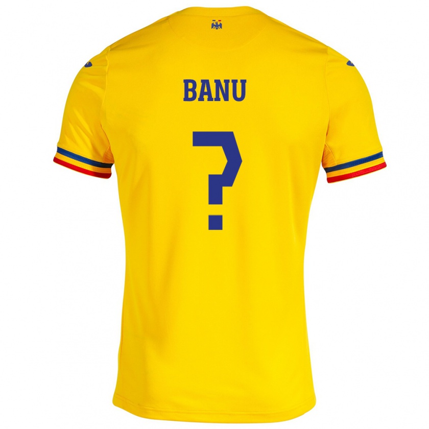 Kandiny Kinder Rumänische Luca Banu #0 Gelb Heimtrikot Trikot 24-26 T-Shirt