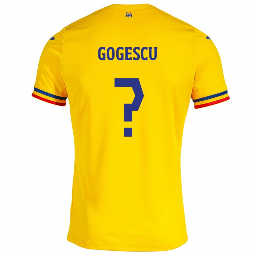 Kandiny Kinder Rumänische George Gogescu #0 Gelb Heimtrikot Trikot 24-26 T-Shirt