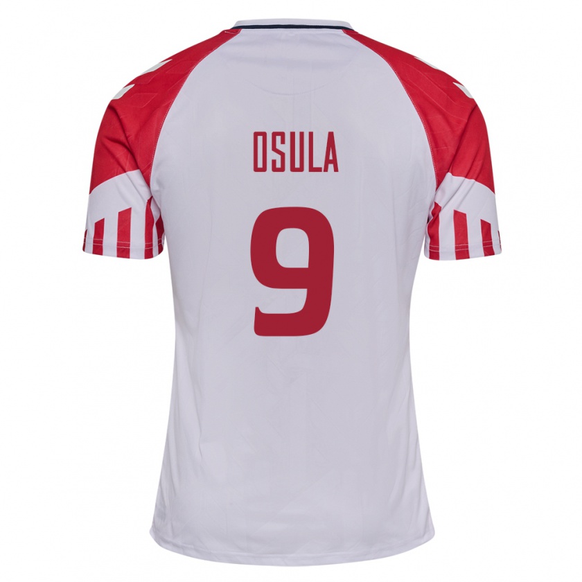 Kandiny Kinder Dänische William Osula #9 Weiß Auswärtstrikot Trikot 24-26 T-Shirt