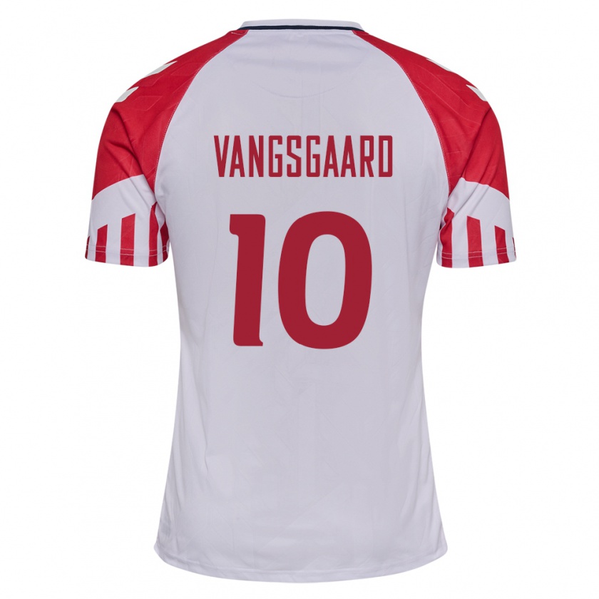 Kandiny Kinder Dänische Amalie Vangsgaard #10 Weiß Auswärtstrikot Trikot 24-26 T-Shirt