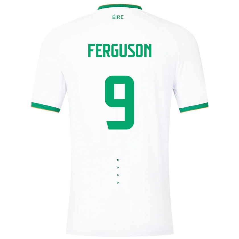 Kandiny Kinder Irische Evan Ferguson #9 Weiß Auswärtstrikot Trikot 24-26 T-Shirt