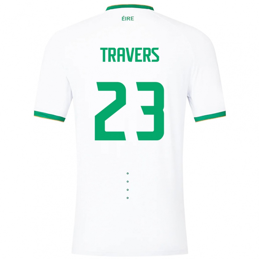 Kandiny Kinder Irische Mark Travers #23 Weiß Auswärtstrikot Trikot 24-26 T-Shirt