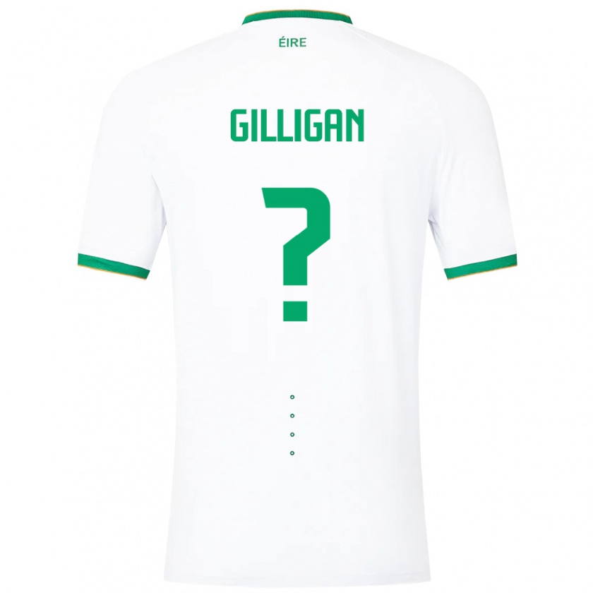 Kandiny Kinder Irische Ciaran Gilligan #0 Weiß Auswärtstrikot Trikot 24-26 T-Shirt