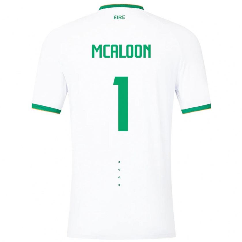 Kandiny Kinder Irische Naoisha Mcaloon #1 Weiß Auswärtstrikot Trikot 24-26 T-Shirt