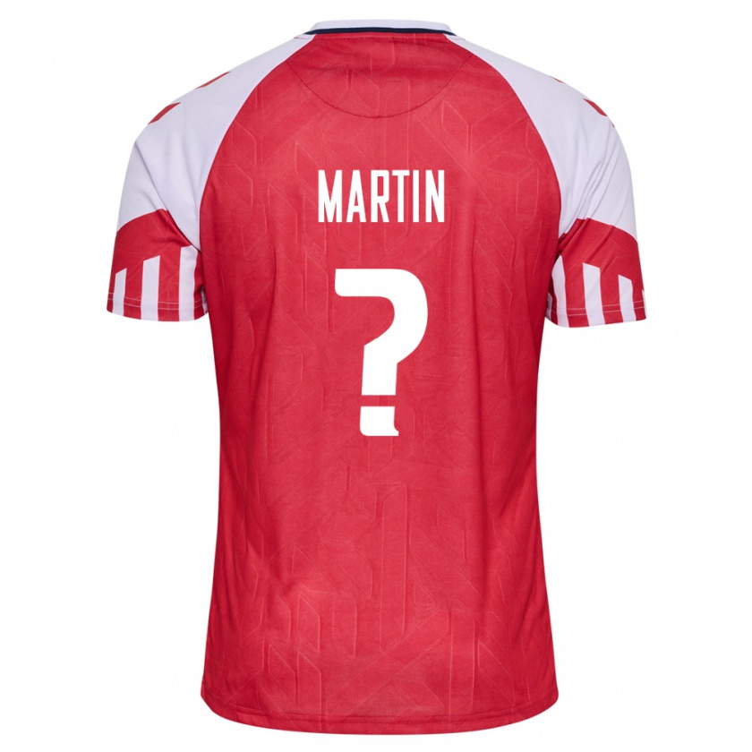 Kandiny Herren Dänische Lucas Martin #0 Rot Heimtrikot Trikot 24-26 T-Shirt